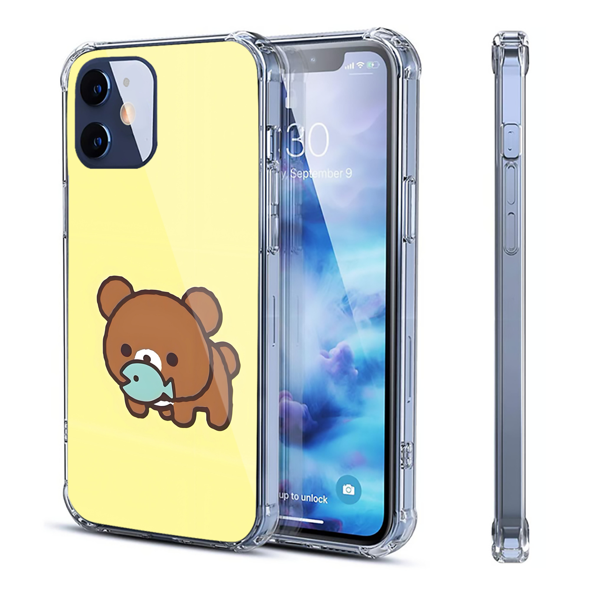 （画像用） リラックマ リラックマ キイロイトリ Rilakkuma Korilakkuma Kiiroitori 【iPhone 12シリーズ対応】透明スマホケース（クリアソフトケース）